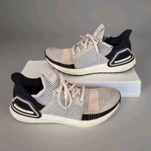 Adidas UltraBoost 19 Running Shoes Womens Size 9.5 Crystal White Sneakers G27481 - Picture 1 of 8