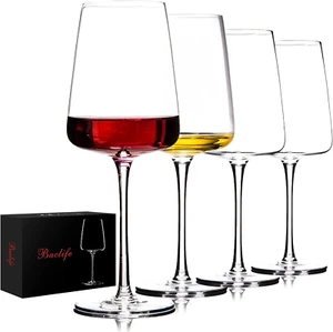 Hand Blown Red Wine Glasses Set of 4 – Premium Crystal Wine Glasses with Long St - Imagen 1 de 12