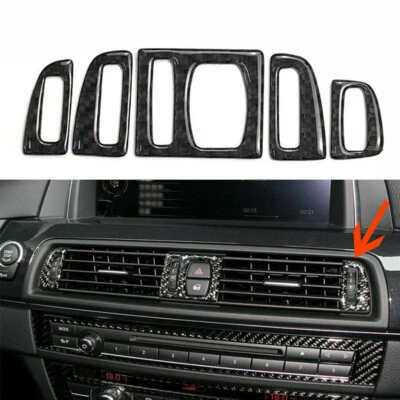 Tapicería de salida de aire acondicionado de fibra de carbono 5 piezas para BMW Serie 5 F10 2011-2017 Foto 1 de 4