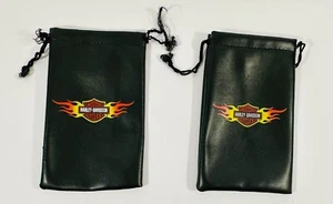 Harley Davidson 146DB Sunglasses Soft Case Leather Pouch Black Drawstring Glasse - Picture 1 of 7