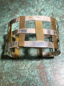 Robert Lee Morris RLM Studio Sterling Silver Copper Brass Cuff Bracelet Signed - Bild 1 von 12