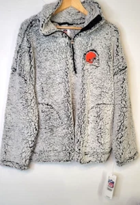 NWT NFL Cleveland Browns  1/4Zip Pullover Sherpa Jacket Women's Size XXL - Picture 1 of 7