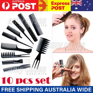 10Pcs/Set Hair Combs Salon Hairdressing Hair Style Barber Plastic Brush Comb MEL - Picture 1 of 11
