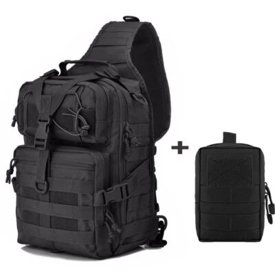 2 Stk Set Molle Tactical Sling Rucksack Umhängetaschen mit Aufbewahrungstasche - Bild 1 von 4