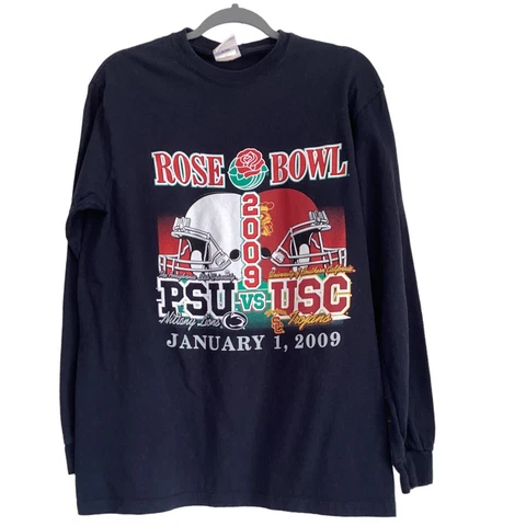 Vintage 2009 USC Trojans vs Penn St Nittany Lions Rose bowl Cotton T-Shirt Size Cover