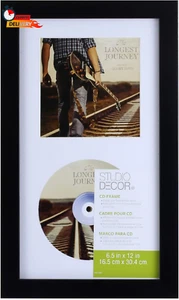 Studio Decor Standard CD Frame Display Case Black Frame 6.5" X 12" Real Glass - Picture 1 of 12
