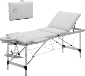 Meerveil Lettino Da Massaggi 3 Zone Alluminio Portatile, Tavolo Da Massaggio Let - Foto 1 di 12