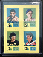 2014 Panini Golden Age Quad Star Stamp Joe Louis, DiMaggio, Stan Musial, Harmon