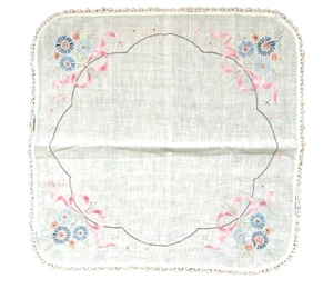 Sacco farina morbida vintage tessuto centrino ricamato 21" x 20,5" - Foto 1 di 4