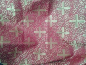 Red/Gold Liturgical Fabric - Jerusalem Cross Design - 38" x 54" - Lot 24 - Bild 1 von 3