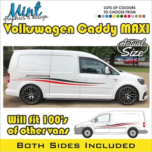 VW CADDY MAXI Side Stripes SPORT LINE Decals Stickers Van Graphics FREE P&P 029 - Picture 1 of 4