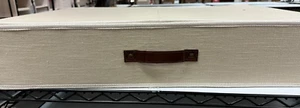 Pottery Barn Essential Canvas Foldable 30" Under Bed Storage Bin CREAM New inbox - Picture 1 of 11