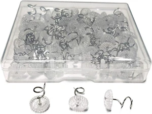 100 Pcs Bedskirt Pins, Twist Pins with Clear Heads, Bed Skirt Pin for Hold Slipc - Picture 1 of 6