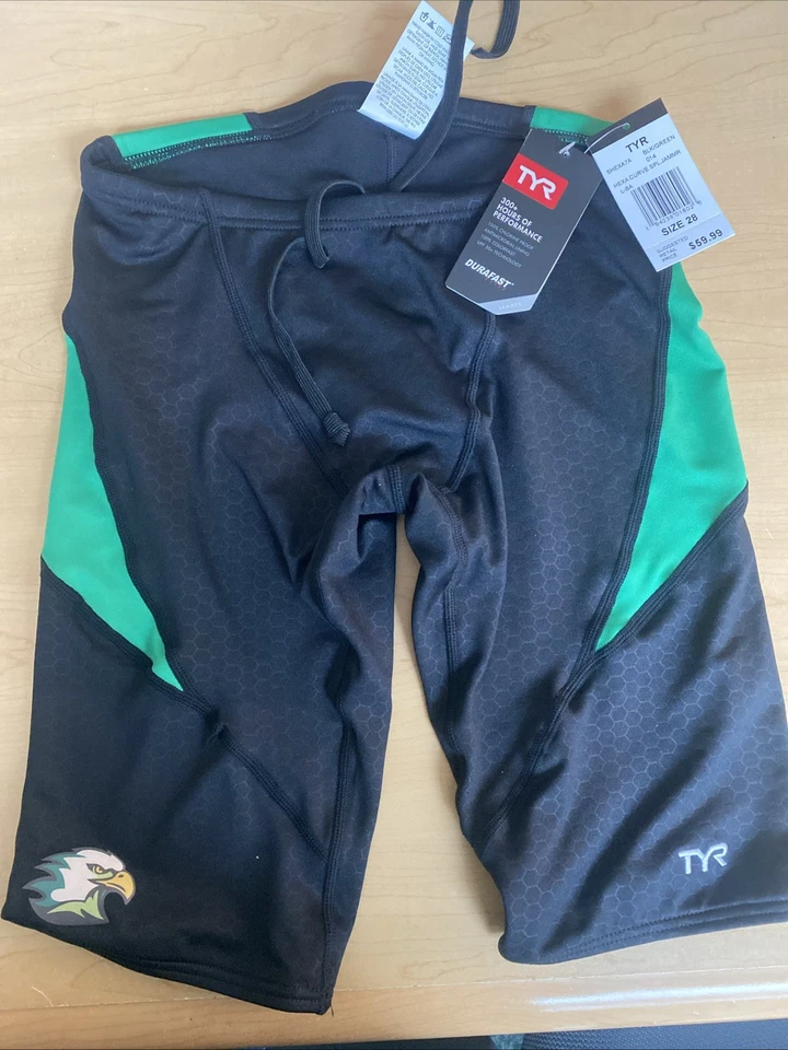 Pantalones Cortos TYR Durafast Hexa Curve SPL Jammers Niños Verde Negro Talla 28 Foto 1 de 1