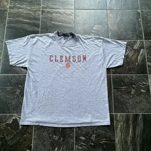 Vintage Clemson Tigers Grey Spell-Out T-Shirt Size 2XL - Picture 1 of 7
