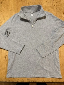 State & Liberty Men Medium Quarter Golden Zip Pullover Sweater Gray Modal - Picture 1 of 7