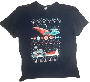 Ugly Holiday T-Shirt NASA 8 Bit Space Rover Mars Blue Large Anvil - Picture 1 of 7