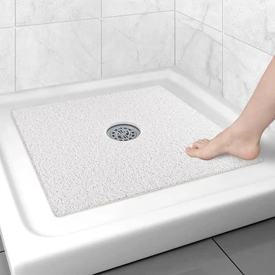 Противоскользящий коврик для душа прочный мягкий коврик для ванны быстросохнущий водонепроницаемый дренаж 24x24 - Изображение 1 из 4