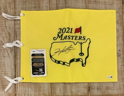 Hideki Matsuyama Signed 2021 Masters Champion Pin Flag Auto Japan JSA COA - Image 1 of 4
