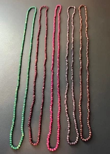 Collana di perline Twist Beads anni 90 (lotto di 5) verde marrone marrone rosso viola #88 - Foto 1 di 7