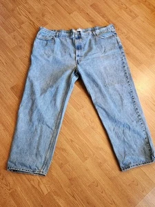 Vintage 80's Levi's 550 Red Tab Relaxed Fit Size 50x32 Denim Light Wash - Picture 1 of 11