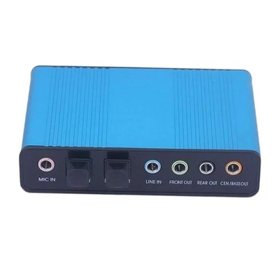 USB Externe Soundkarte 5.1 Surround Sound Optical Audio Sound Card, Blau - Bild 1 von 4