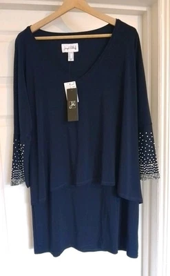 Joseph Ribkoff-Ladies Overlay Beaded Embellished Above Knee Dress-UK 16 - Image 1 of 4