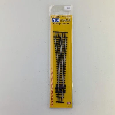 PECO SL-E396F N Scale Electrofrog Medium Radius Left Hand Turnout Code 55 - Image 1 of 2