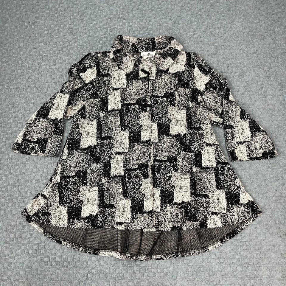 Camisa Joseph Ribkoff Mujer XL Negra Blanca Túnica Alta Baja Manga 3/4 Cuello Foto 1 de 4