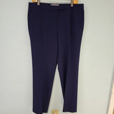 Pantalones de vestir Kasper talla 10 azul oscuro cremallera/botón/gancho y cierre de ojos bolsillos Foto 1 de 4