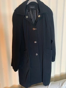London Nebelmantel Damen XL Kapuze Trench Regenjacke Haken Knöpfe - Bild 1 von 10