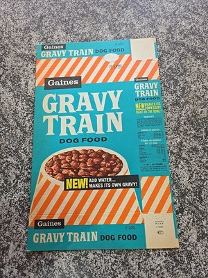 Caja de comida para perros Gravy Train vintage años 60 2 libras, nueva de stock Foto 1 de 2