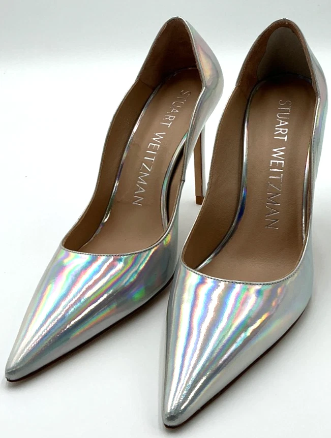 Zapatos de salón Stuart Weitzman de vieira iridiscente para mujer talla 7 plateados Foto 1 de 4