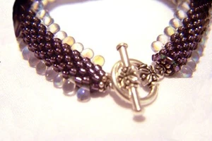 SS Designer Bead Crochet Bracelet made w/ Drops - Picture 1 of 2