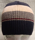Unisex Small Tommy Hilfiger Striped Ribbed Knit Beanie Skull Cap Hat