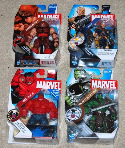 Hasbro Marvel Universe 3.75” Action Figure Lot Red Hulk Cable World War Hulk Jug Cover