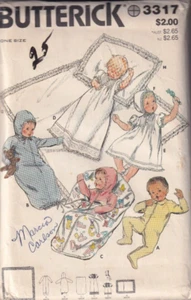 Butterick Pattern 3317 Infant Layette & Christening Set One Size Uncut - Picture 1 of 2