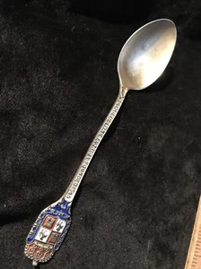 St Augustine Florida Founded 1565 STERLING & ENAMEL SOUVENIR Spoon - Picture 1 of 5