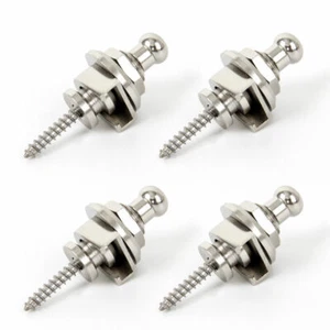 Guitar Strap Locks Buttons Schaller Style Locking Systerm 4 Pcs Silver US EBS - Picture 1 of 6