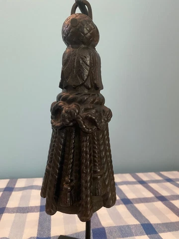 Antique Cast Iron Garden Gate Weight with Tassel and Leaf Design with display st Cover