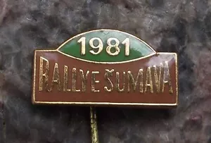 Insignia pin Rally Sumava Klatovy 1981 coche de rally carreras automovilísticas - Imagen 1 de 2