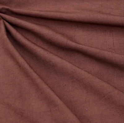 T.D.I. 100% Flax Linen Fabric Medium Weight Piece Dyed in Coffee Color By the Yard