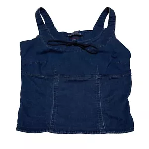 Tommy Jeans Denim Tank Top XS Blau Baumwolle Elasthan Mischung Damen Ärmellos Y2K - Bild 1 von 4