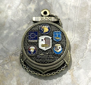 Official US NAVY CHINHAE CHIEFS MESS ANCHOR 3" MEDALLION COIN-Beautiful! - Picture 1 of 2