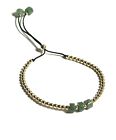 solid 14k yellow gold And Jade Stones Bracelet 