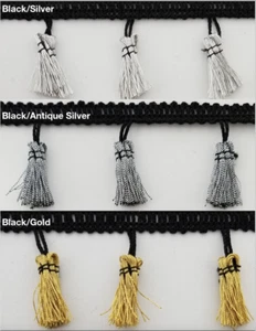 2-5/8" Metallic Tassel Fringe Trimming - 6 Yards - Color Options Available! - Picture 1 of 7