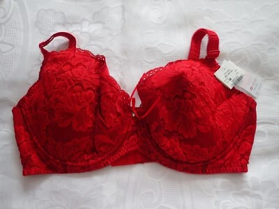 LOVABLE, Lace Bra in Size 40DD, Colour in Red - Image 1 of 2