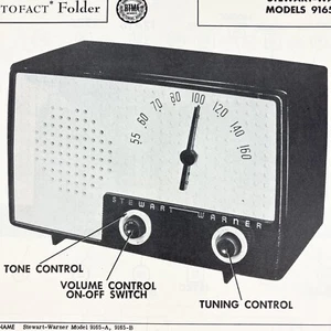 1953 Stewart Warner Radio 9165A B Service Wire Schematic Repair Manual Vintage - Picture 1 of 2