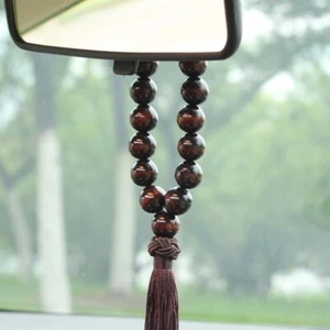 Wooden Beads Buddha Car Rearview Mirror Hanging Ornament Car Accessories Pendant - Picture 1 of 7