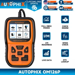 AUTOPHIX OM126P OBDII Scanner Car Code Reader Diagnostic Tool Check Engine Fault - Picture 1 of 11